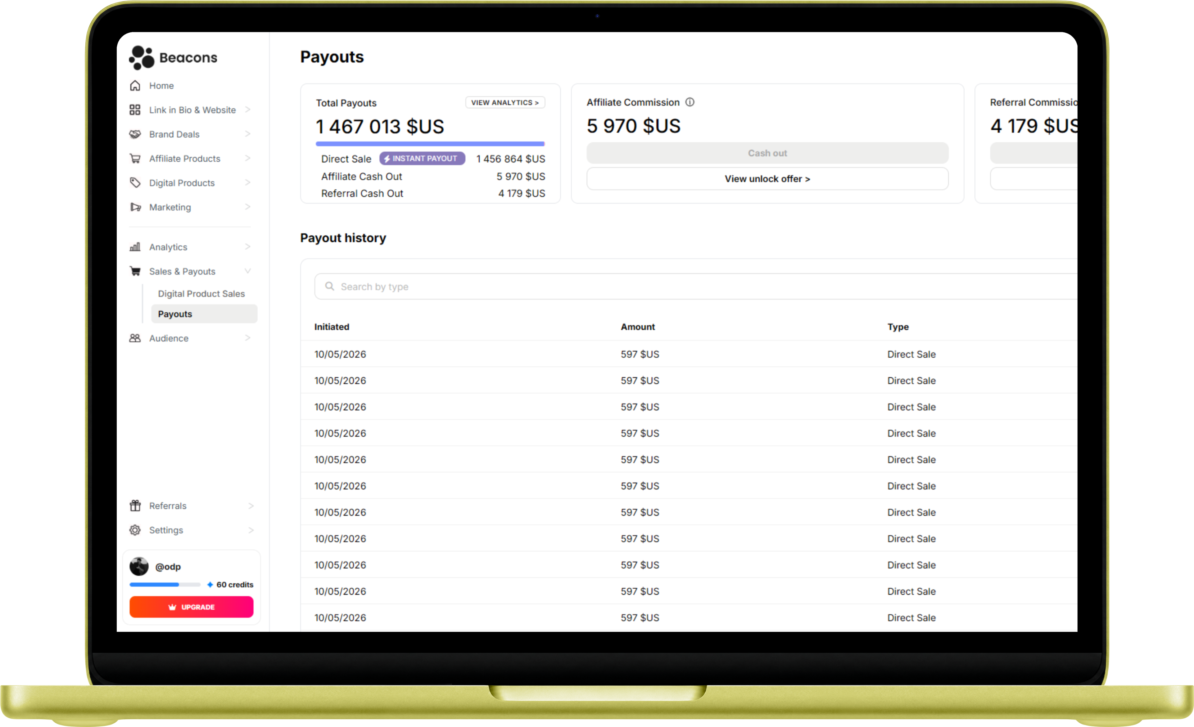 Beacons Dashboard